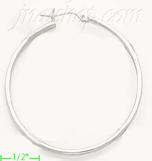 14K Gold White Hoop Earrings - Click Image to Close