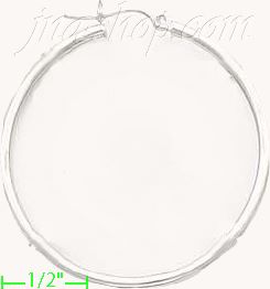 14K Gold White Hoop Earrings - Click Image to Close