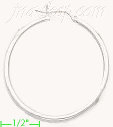 14K Gold White Hoop Earrings - Click Image to Close