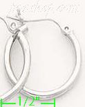 14K Gold White Hoop Earrings - Click Image to Close