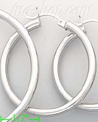 14K Gold White Hoop Earrings - Click Image to Close