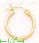 14K Gold Plain Hoop Earrings - Click Image to Close