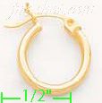 14K Gold Plain Hoop Earrings - Click Image to Close