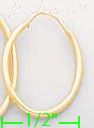 14K Gold Plain Hoop Earrings - Click Image to Close