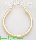 14K Gold Plain Hoop Earrings - Click Image to Close