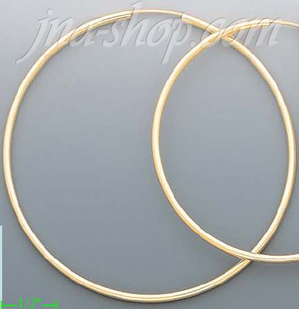 14K Gold Plain Hoop Earrings - Click Image to Close