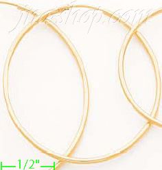 14K Gold Plain Hoop Earrings - Click Image to Close