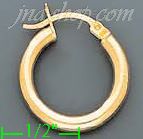 14K Gold Plain Hoop Earrings - Click Image to Close