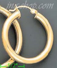 14K Gold Plain Hoop Earrings - Click Image to Close