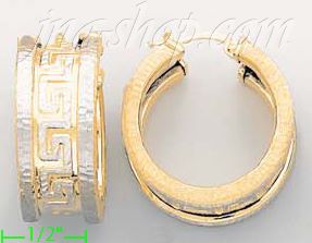 14K Gold Italian Fancy Earrings - Click Image to Close