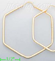 14K Gold Stamped Hoop Earrings - Click Image to Close