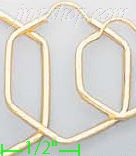 14K Gold Stamped Hoop Earrings - Click Image to Close