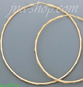 14K Gold Stamped Hoop Earrings - Click Image to Close