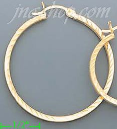 14K Gold Stamped Hoop Earrings - Click Image to Close