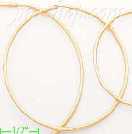 14K Gold Stamped Hoop Earrings - Click Image to Close