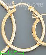 14K Gold Stamped Hoop Earrings - Click Image to Close