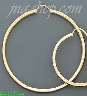 14K Gold Stamped Hoop Earrings - Click Image to Close