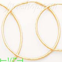 14K Gold Stamped Hoop Earrings - Click Image to Close