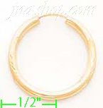 14K Gold Dia-Cut Hoop Earrings - Click Image to Close