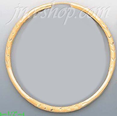 14K Gold Dia-Cut Hoop Earrings - Click Image to Close