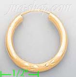 14K Gold Dia-Cut Hoop Earrings - Click Image to Close