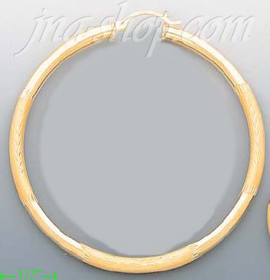 14K Gold Dia-Cut Hoop Earrings - Click Image to Close