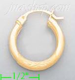 14K Gold Dia-Cut Hoop Earrings - Click Image to Close