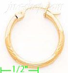 14K Gold Dia-Cut Hoop Earrings - Click Image to Close