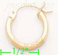 14K Gold Dia-Cut Hoop Earrings - Click Image to Close