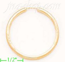 14K Gold Dia-Cut Hoop Earrings - Click Image to Close