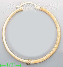 14K Gold Dia-Cut Hoop Earrings - Click Image to Close