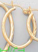 14K Gold Dia-Cut Hoop Earrings - Click Image to Close