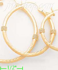 14K Gold Dia-Cut Hoop Earrings - Click Image to Close