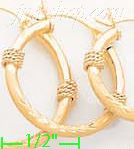 14K Gold Dia-Cut Hoop Earrings - Click Image to Close