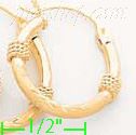 14K Gold Dia-Cut Hoop Earrings - Click Image to Close