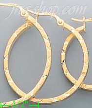 14K Gold Twist & Dia-Cut Earrings - Click Image to Close