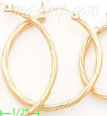 14K Gold Twist & Dia-Cut Earrings - Click Image to Close