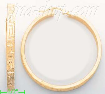 14K Gold Razor Hoop Earrings - Click Image to Close