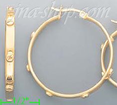 14K Gold Razor Hoop Earrings - Click Image to Close