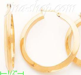 14K Gold Razor Hoop Earrings - Click Image to Close