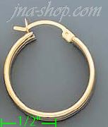 14K Gold Razor Hoop Earrings - Click Image to Close