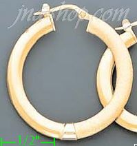 14K Gold Razor Hoop Earrings - Click Image to Close