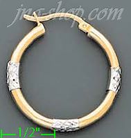 14K Gold Razor Hoop Earrings - Click Image to Close