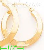 14K Gold Razor Hoop Earrings - Click Image to Close