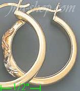 14K Gold 3Color Hollow Earrings - Click Image to Close