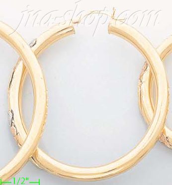 14K Gold 3Color Hollow Earrings - Click Image to Close