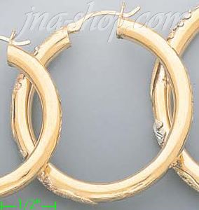 14K Gold 3Color Hollow Earrings - Click Image to Close