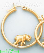 14K Gold Designed Hoop Earrings - Click Image to Close