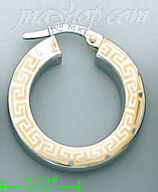 14K Gold Italian Fancy Hoop Earrings - Click Image to Close