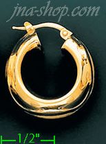 14K Gold Italian Fancy Hoop Earrings - Click Image to Close